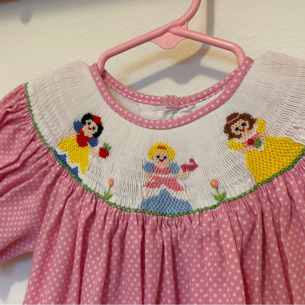 Remember Nguyen Pink Smocked Princess Top | Girls Size 4 - Picture 2 of 4